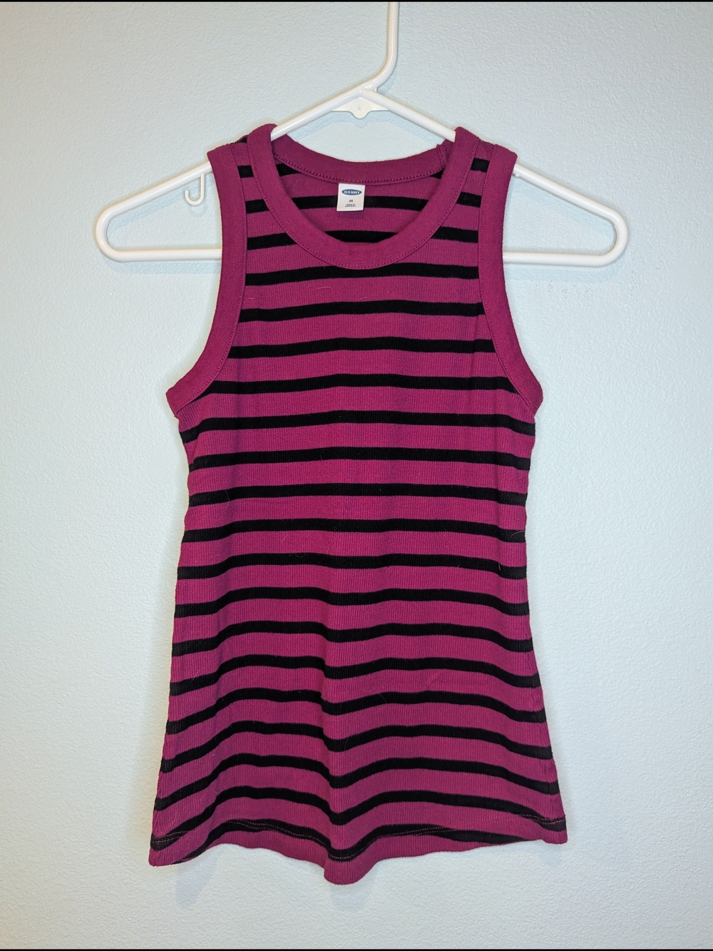 Old Navy Pink and Black Striped Muscle Tank